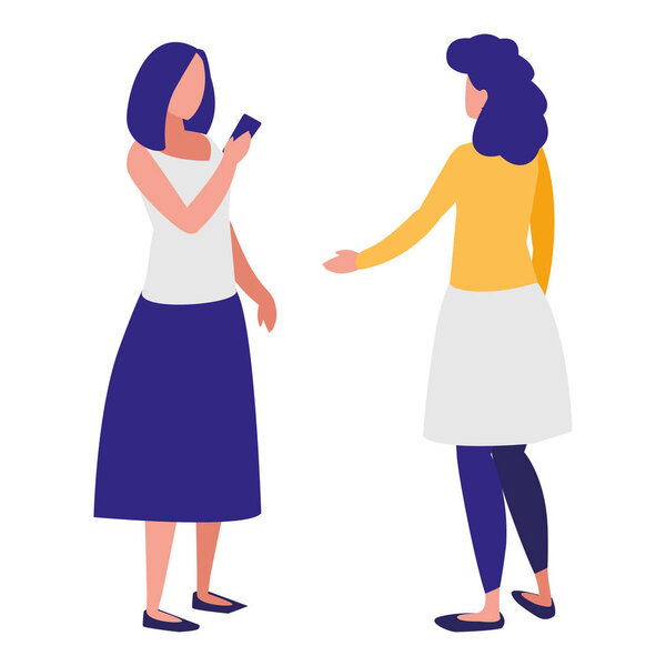 girls couple using smartphone