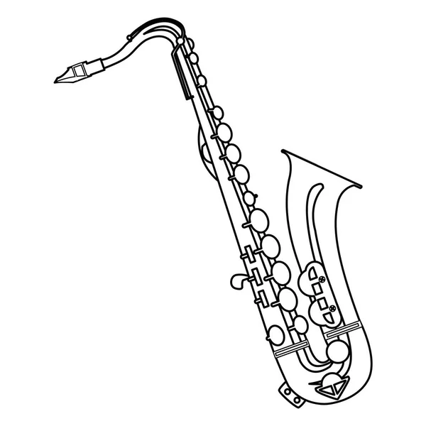 Instrumento de saxofón icono musical — Vector de stock