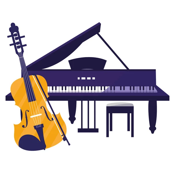 Крейдяні та грандіозні інструменти піаніно — стоковий вектор