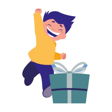 hediye kutusu kutlama ile mutlu çocuk
