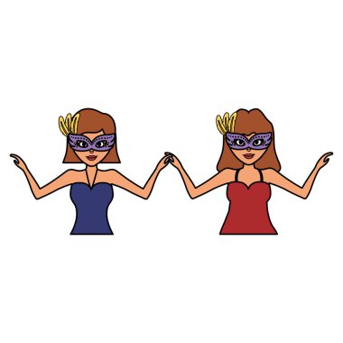 Karnaval maske ile güzel kadınlar