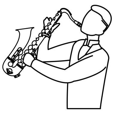 siyah müzisyen caz saksafon karakter oynamak