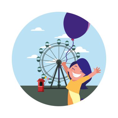 mutlu kız holding balon