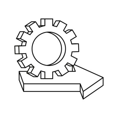 ok iş beyaz arka plan üzerinde dişli