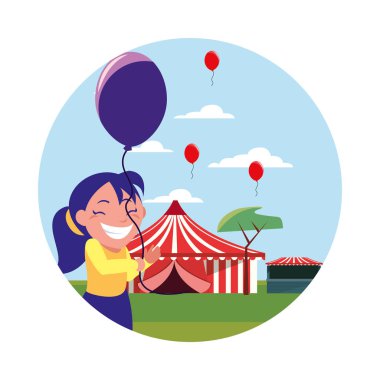 mutlu kız holding balon