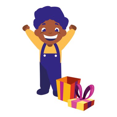 hediye kutusu kutlama ile mutlu çocuk