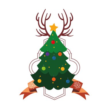 Noel ağacı boynuzları dekorasyon şerit
