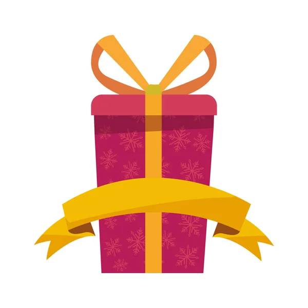 Caja de regalo con cinta sobre fondo blanco — Vector de stock