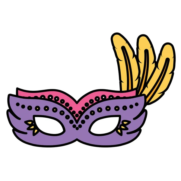 Masque de carnaval brésilien avec plumes — Image vectorielle