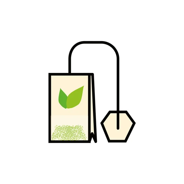 Påse med te örten isolerade ikonen — Stock vektor