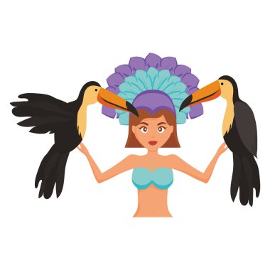 tucans ile güzel Brezilyalı garota