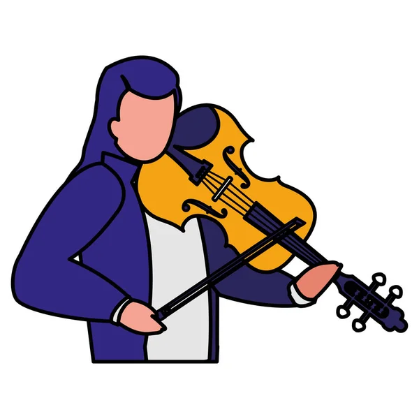 Violinisten spelar spelman karaktär — Stock vektor