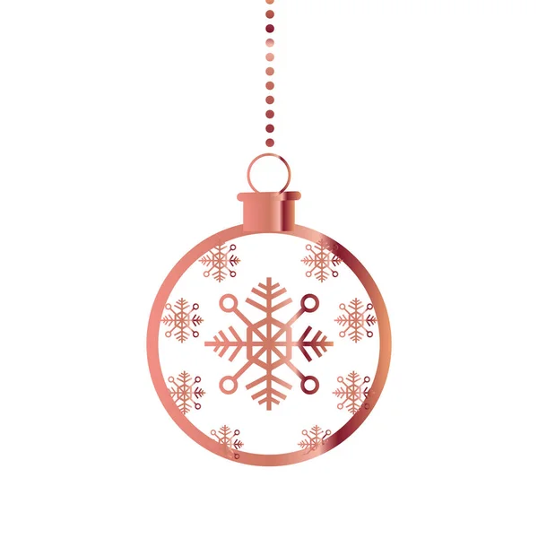 Appeso palla fiocco di neve decorazione di Natale — Vettoriale Stock