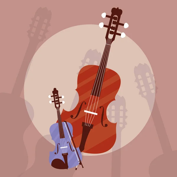 Violino strumento icona musicale — Vettoriale Stock