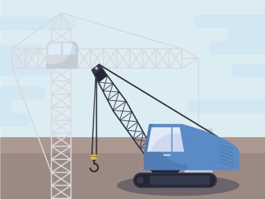 İnşaat vinç kamyon simgenin altında