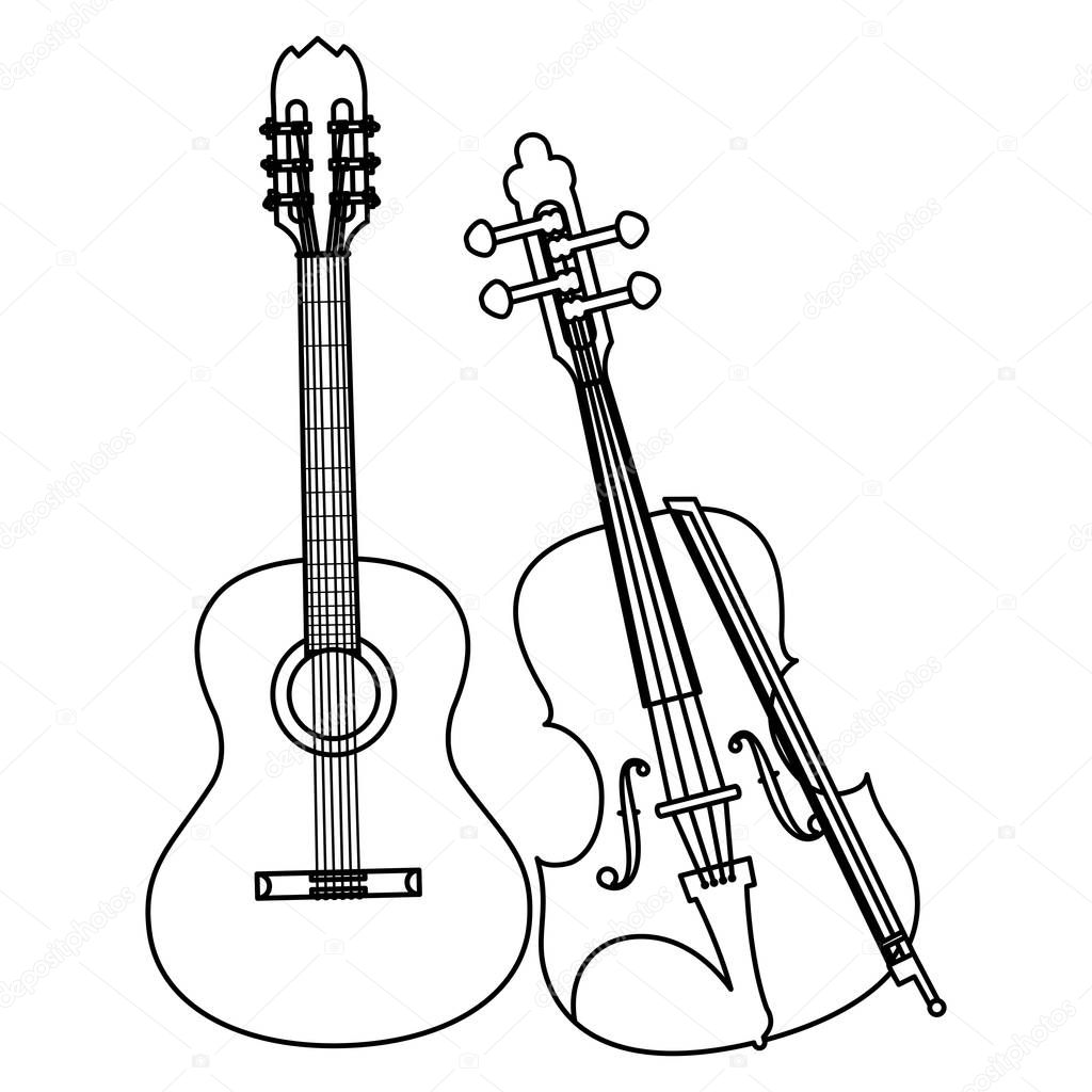 guitar and fiddle instruments