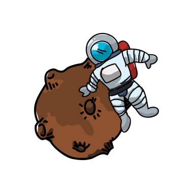 astronot ile asteroid alanı