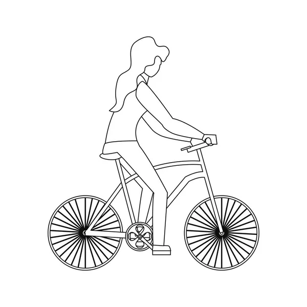 Femme à vélo — Image vectorielle