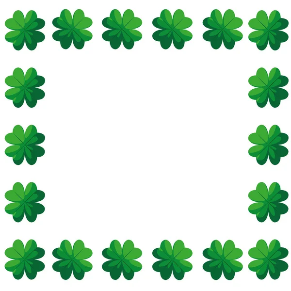 Trèfles feuilles cadre saint patricks jour — Image vectorielle