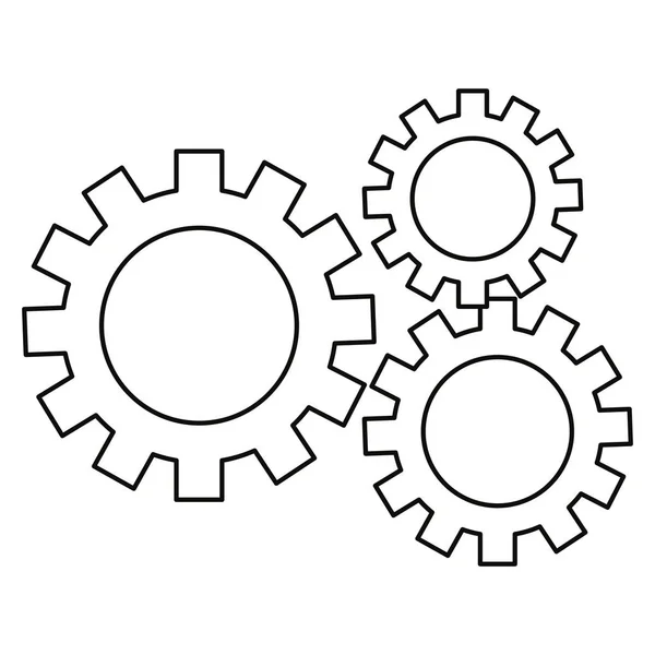 Engrenagens de trabalho no fundo branco — Vetor de Stock