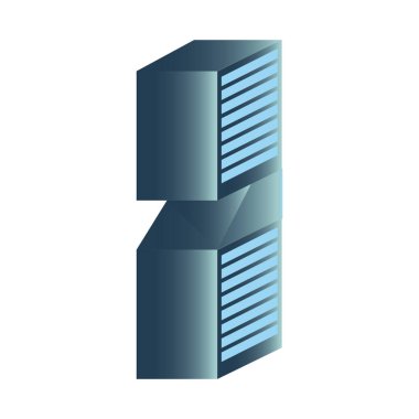 Beyaz arka plan üzerinde futuristik binada yenilik