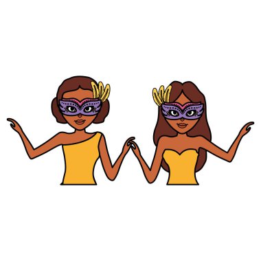 Karnaval maske ile güzel kadınlar