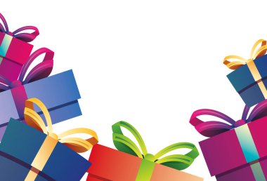 sarılmış hediye kutuları parti kutlama