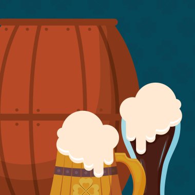 bira ahşap kavanoz ve varil ile yonca