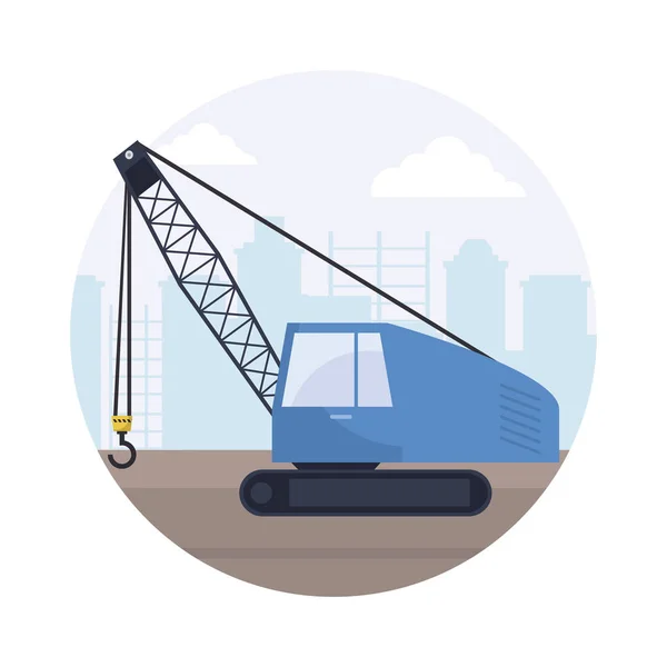 Onder bouw kraan vrachtwagen pictogram — Stockvector