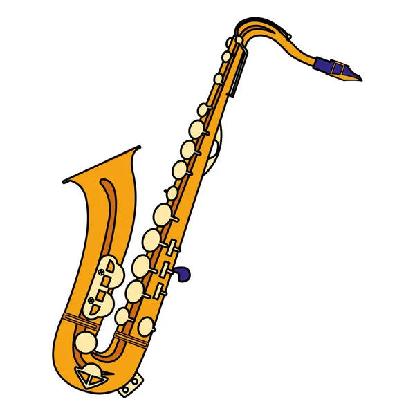 Saxophone instrument musical icon — Stock Vector