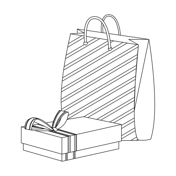 Boîte cadeau et sac sur fond blanc — Image vectorielle