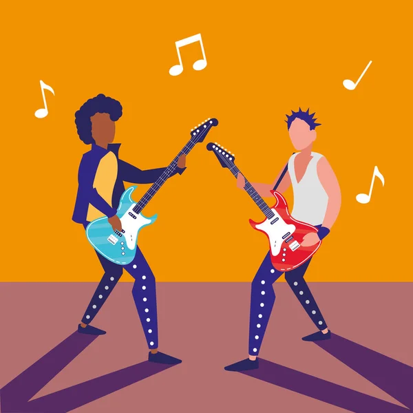 Couple of musicians characters — Stock Vector