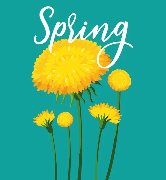 Schöne Frühlingsblumen Karte — Stockvektor