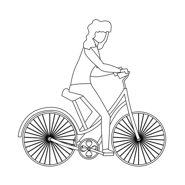 Femme à vélo — Image vectorielle