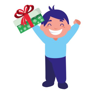 hediye kutusu kutlama ile mutlu çocuk
