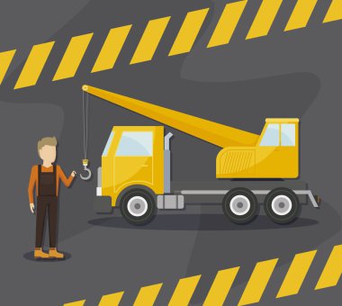 İnşaat vinç kamyon simgenin altında