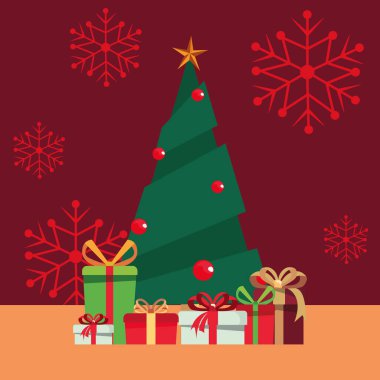 Noel çam ağacı hediye kutuları