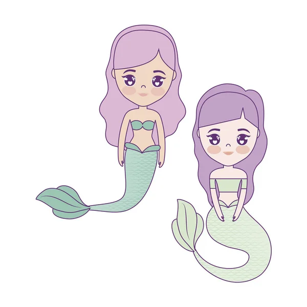 Aranyos mermaids avatar karakter — Stock Vector