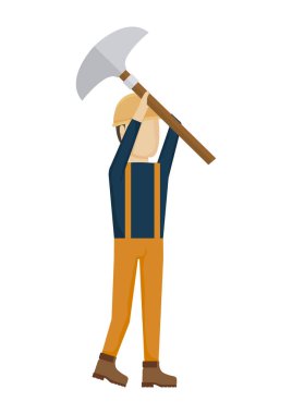 çalışan inşaat adam çekiç ile