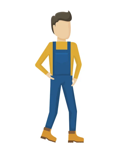 Travailleur construction homme avatar caractère — Image vectorielle