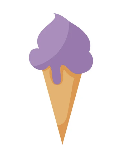 Delicioso helado en cono — Vector de stock