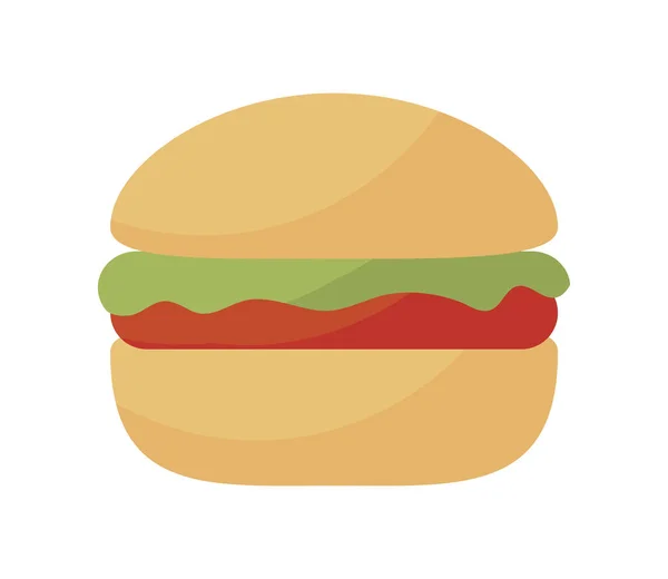 Ikona na białym tle fast food Hamburger — Wektor stockowy