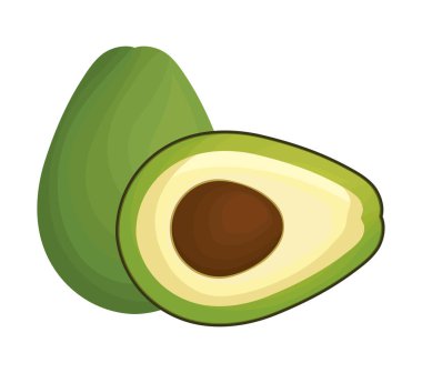 taze avokado sağlıklı izole simgesi