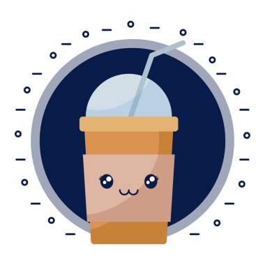 lezzetli milkshake kawaii karakter