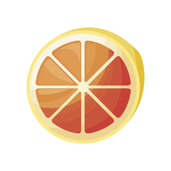 Taze turuncu meyve izole simgesi yarısı — Stok Vektör