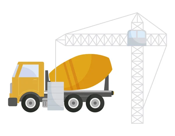 Строящийся бетонный грузовик — стоковый вектор