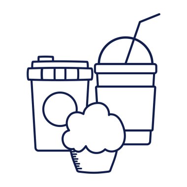 milkshake ile kahve kabı ve cupcake