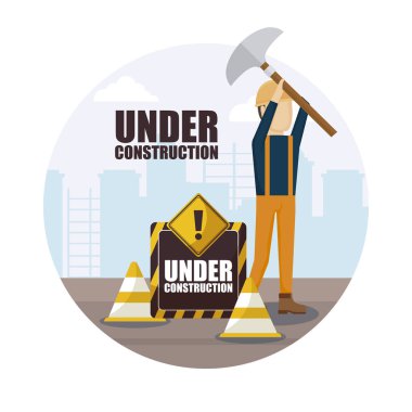 Çekiçli inşaat işçisi