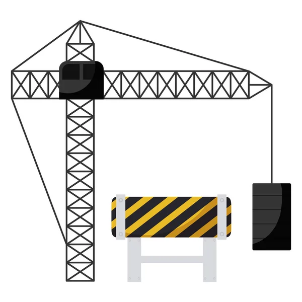 Stavební věžový jeřáb s signalizace — Stockový vektor