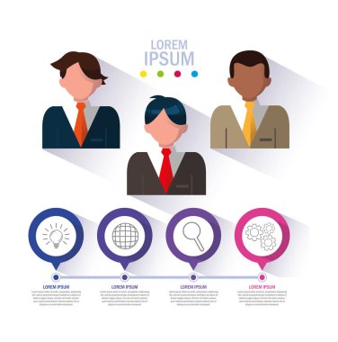 İşadamları Infographic ve iş simgeleri ile